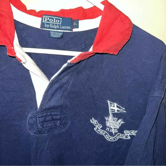 Polo by Ralph Lauren Blue and Red Polo Shirt Nautical Style XL - Picture 2 of 3